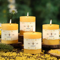 4 Pack 100% Pure Beeswax Pillar Candles - Long Burning Natural Light