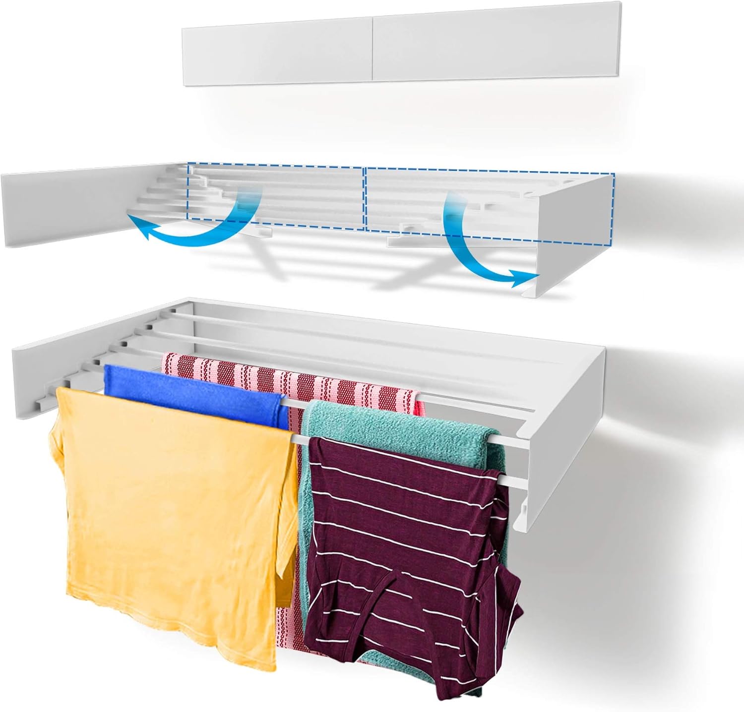 Step Up Laundry Drying Rack: Wall Mounted, Retractable Design