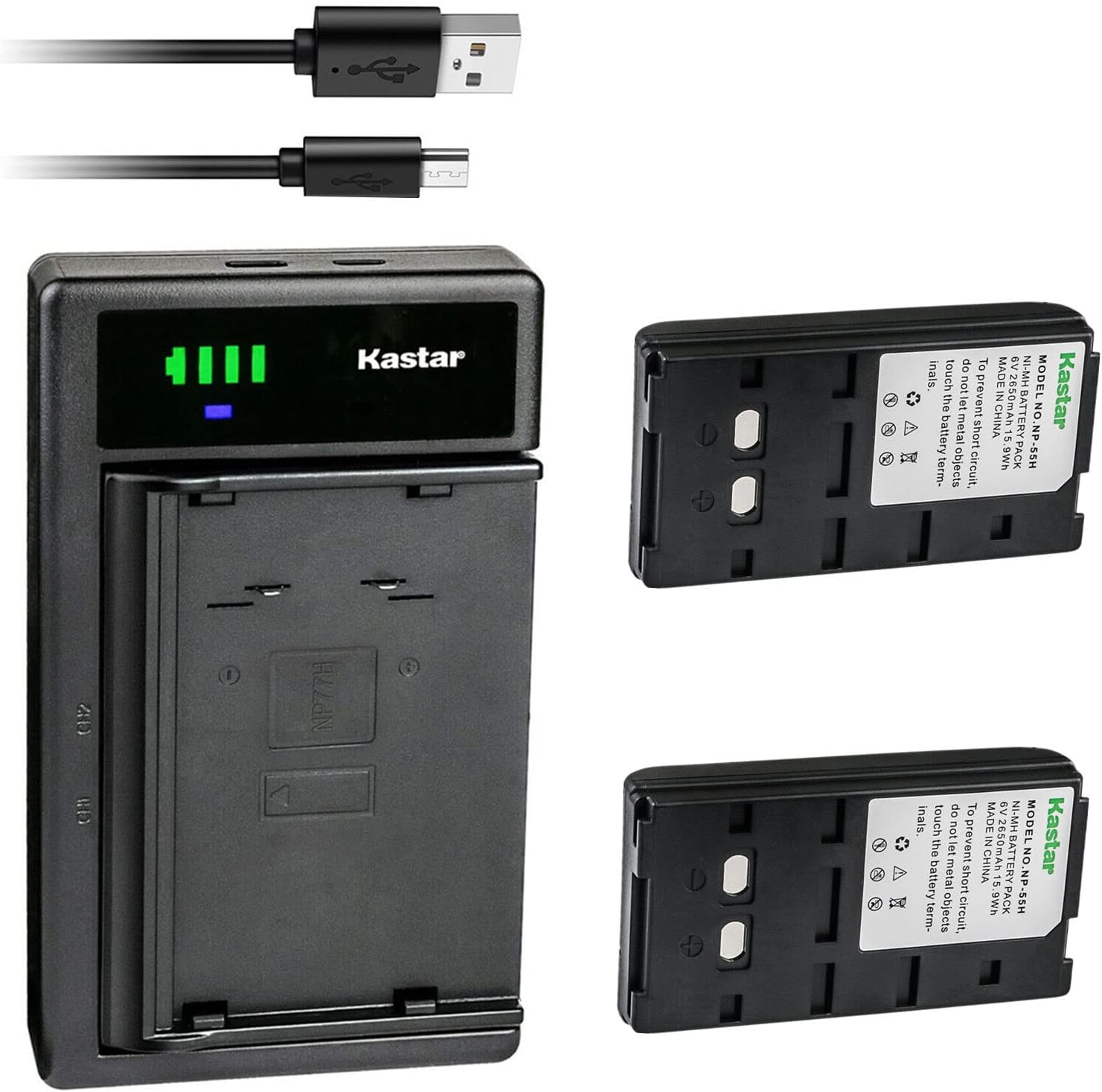 Kastar NP-55H Battery and LTD2 USB Charger for Sony CCD-TRV
