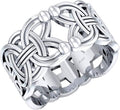 US Jewels Men's 0.925 Sterling Silver Viking Borre Braid Ring Band