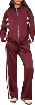 Totatuit Womens 2 Piece Sweatsuit Set - Comfortable Zip Up