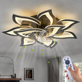 Modern Ceiling Fan with Lights Remote Control - 32in Black Low Profile