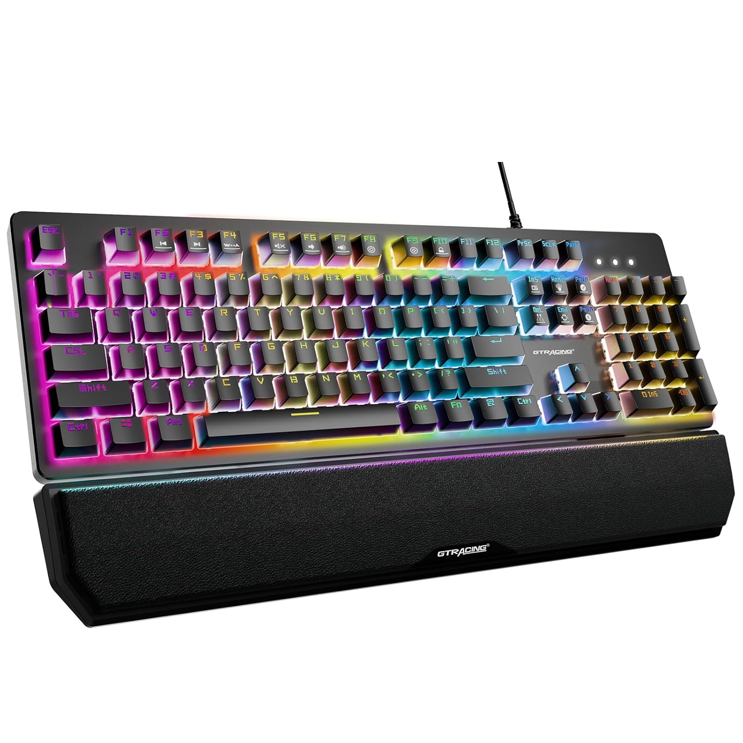 GTRACING Mechanical Gaming Keyboard with RGB Lighting and Wrist Rest