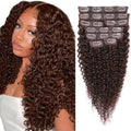 12 Inch Chocolate Brown Kinky Curly Clip Ins for Full Volume