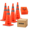 Collapsible Traffic Safety Cones 28in 4 Pack - Compact High-Visibility