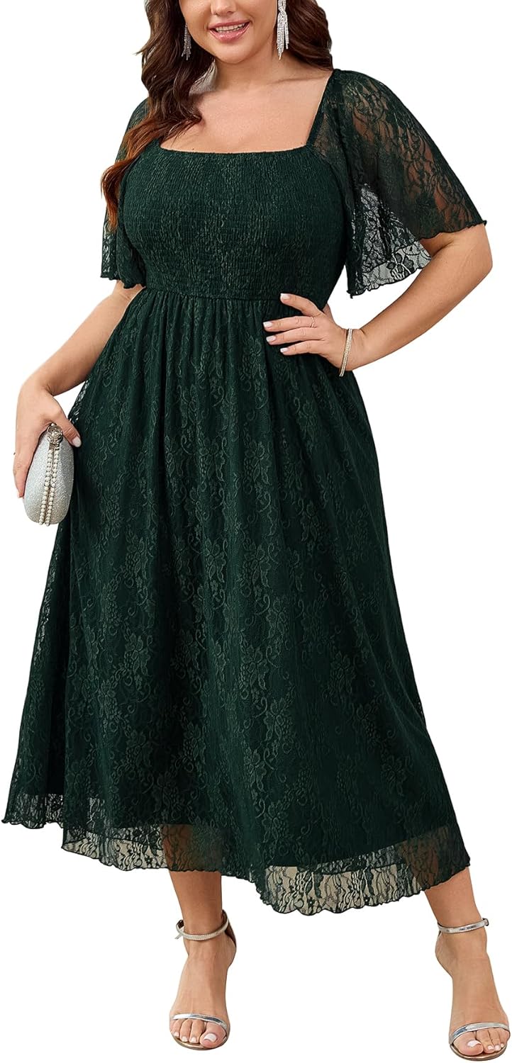 SCOMCHIC Plus Size Wedding Guest Dress for Elegant Occasions