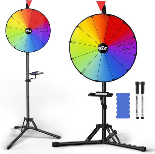 16 Inch Prize Wheel Spinner with Adjustable Tripod for Fun Games