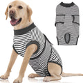 Dog Recovery Suit Male Spay Shirt Gray Stripes - Comfortable Post-Op