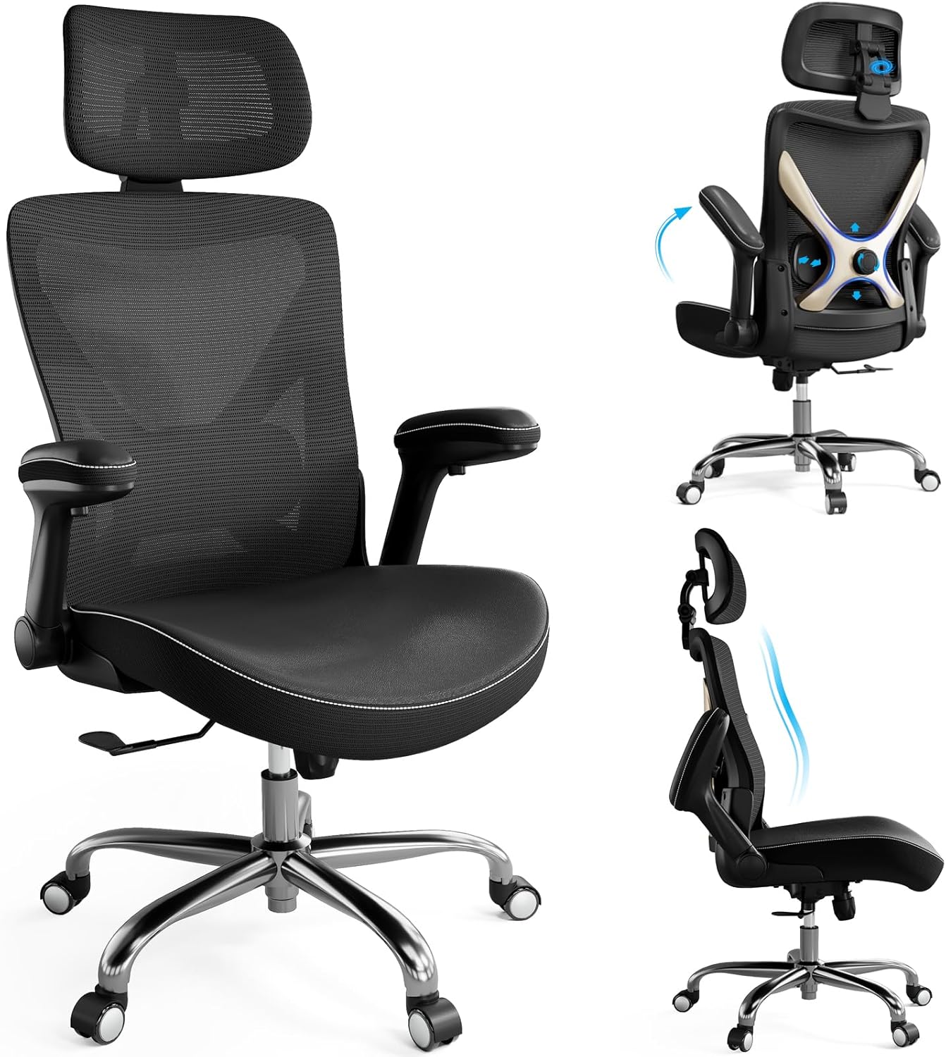 Ergonomic Office Chair with Adjustable Lumbar Support for Comfort