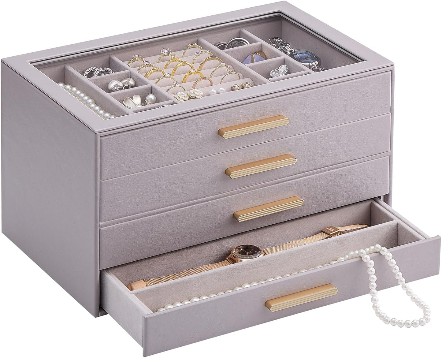 Lolalet Jewelry Box Organizer for Rings, Earrings, and More