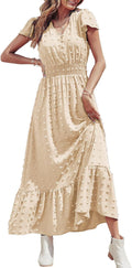 PRETTYGARDEN Womens Summer Maxi Dress Boho V Neck - Flattering Fit