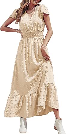 PRETTYGARDEN Womens Dresses 2023 Boho V Neck Maxi Dress