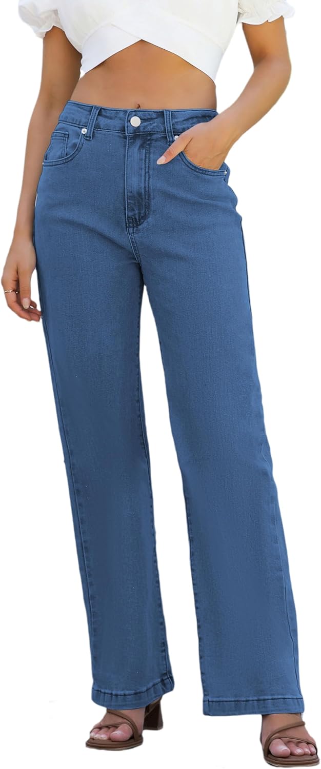 Womens High Waisted Straight Leg Jeans for Trendy Style 2025