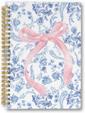 Pink Coquette Bow Notebook Journal - Portable Preppy Spiral Notebook