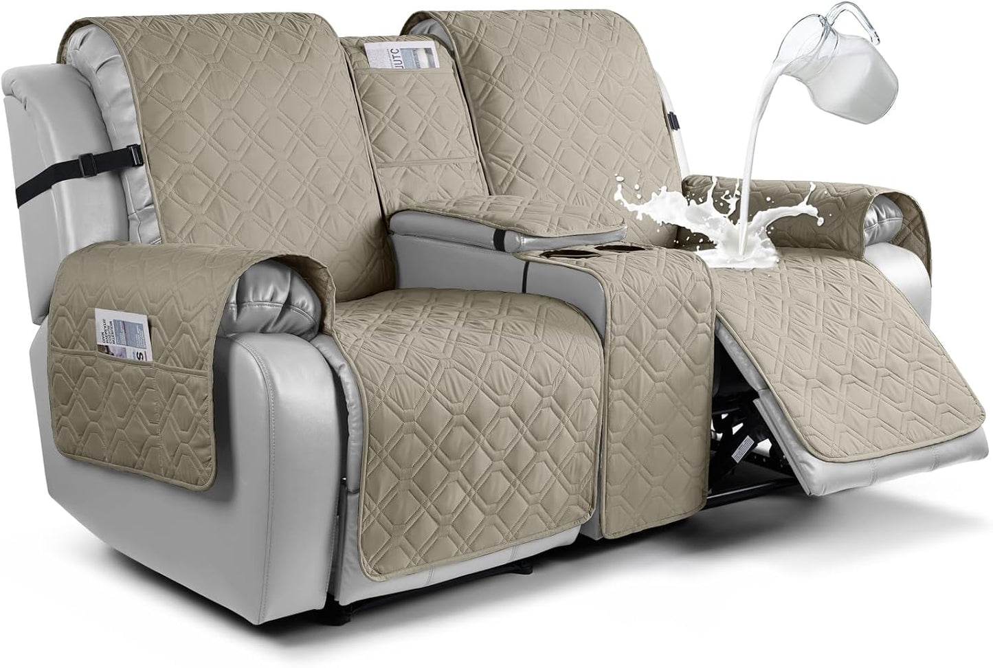 VANSOFY Loveseat Recliner Cover - 100% Waterproof Protection