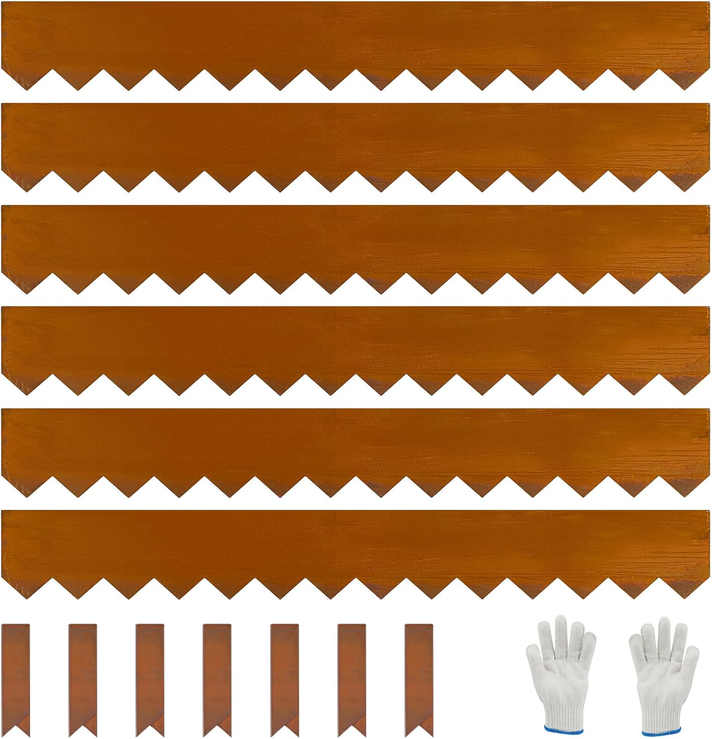 Corten Steel Landscape Edging - 6 Pack Hammer-in Metal Strips