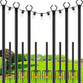 zoegi 6 Pack 10 Ft String Light Poles - Stable Outdoor Hanging Stands