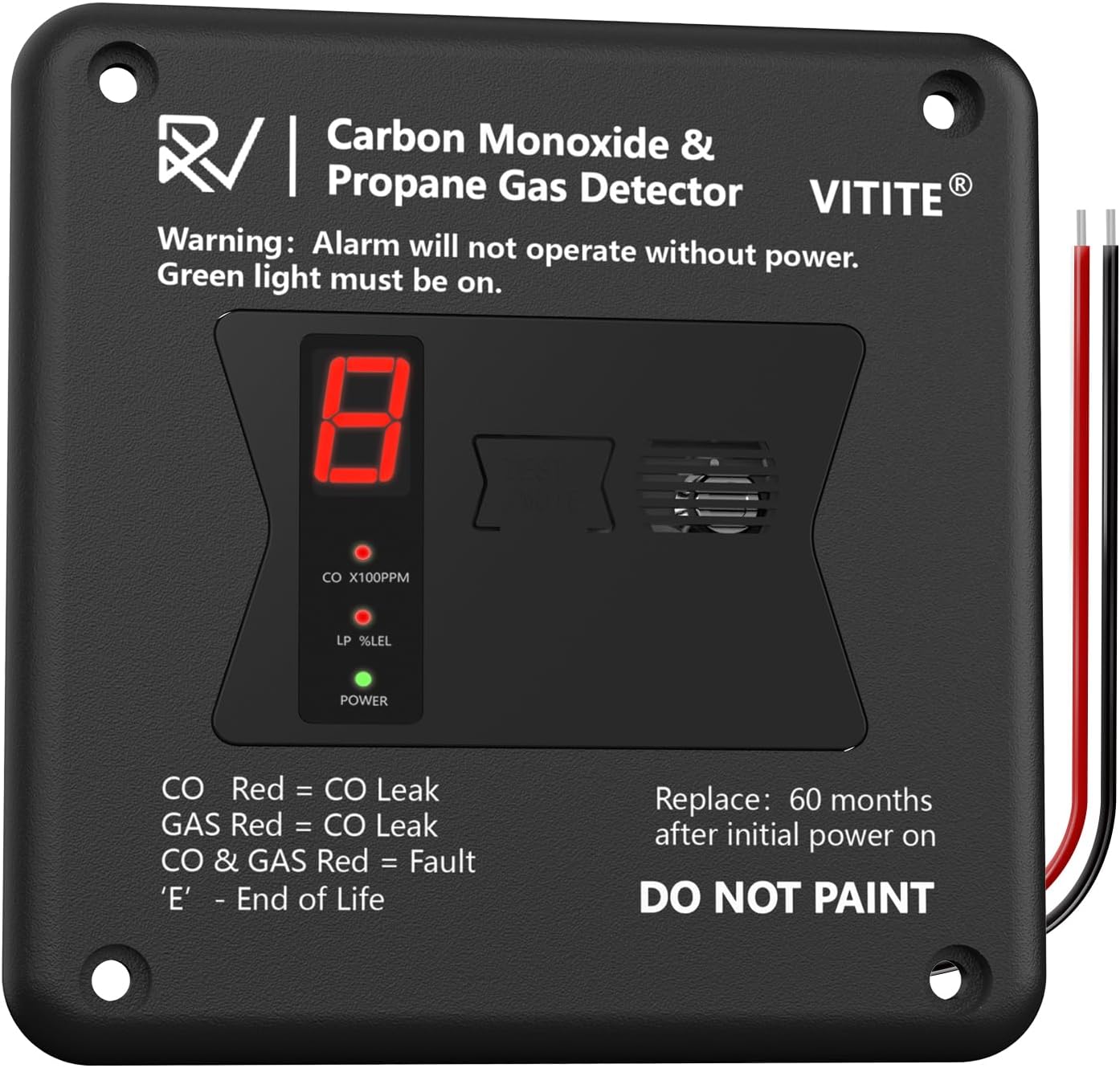 RV Carbon Monoxide & Propane Detector - 2 in 1 Dual Alarm
