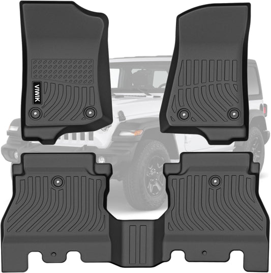 VIWIK Floor Mats for Jeep Wrangler JL 2018-2025 - All Weather