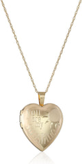 14k Gold-Filled You Are My Sunshine Heart Locket Necklace