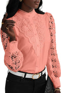 Women's Lace Crochet Blouse with Long Sleeves for Trendy Looks