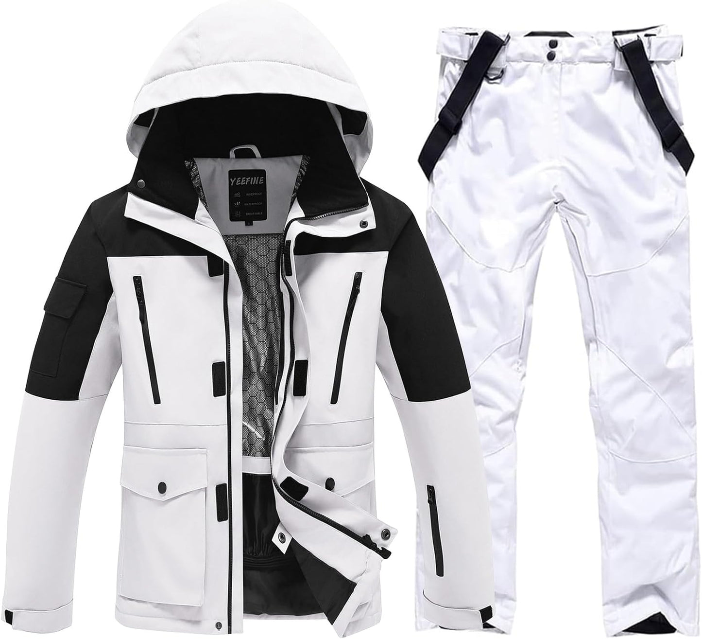Men's Ski Suit Waterproof Snow Suit Set for Winter Activities