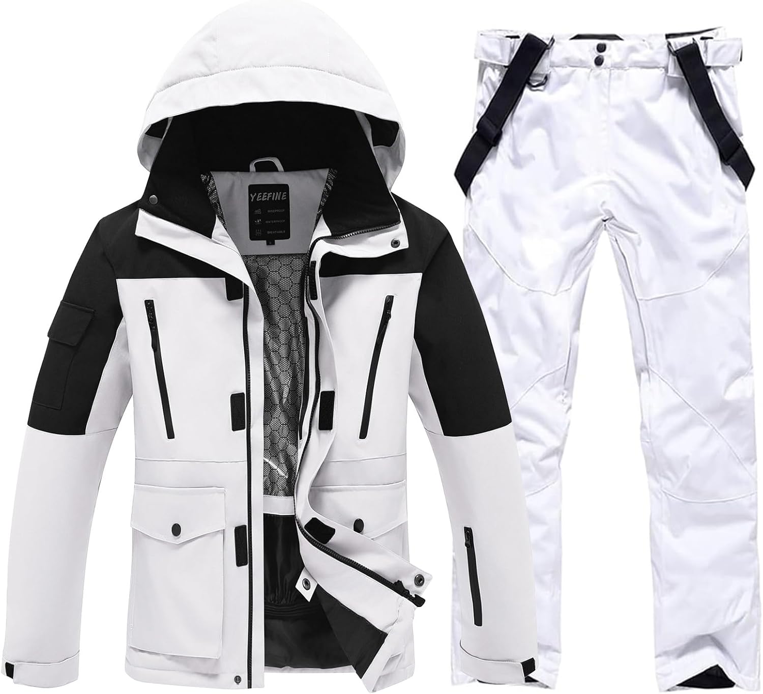 Men's Ski Suit Waterproof Snow Suit Set for Winter Activities