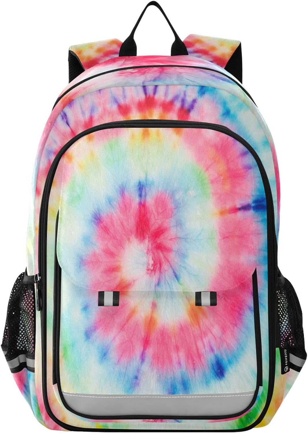 Trendy Tie Dye Rainbow Circle Swirl School Backpack for All
