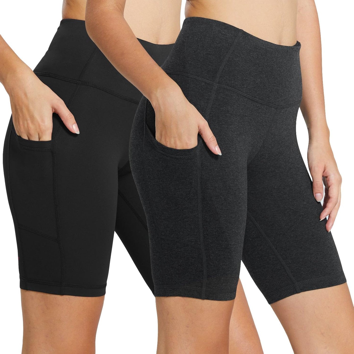 Baleaf Women's High Waist Biker Shorts for Yoga and Running