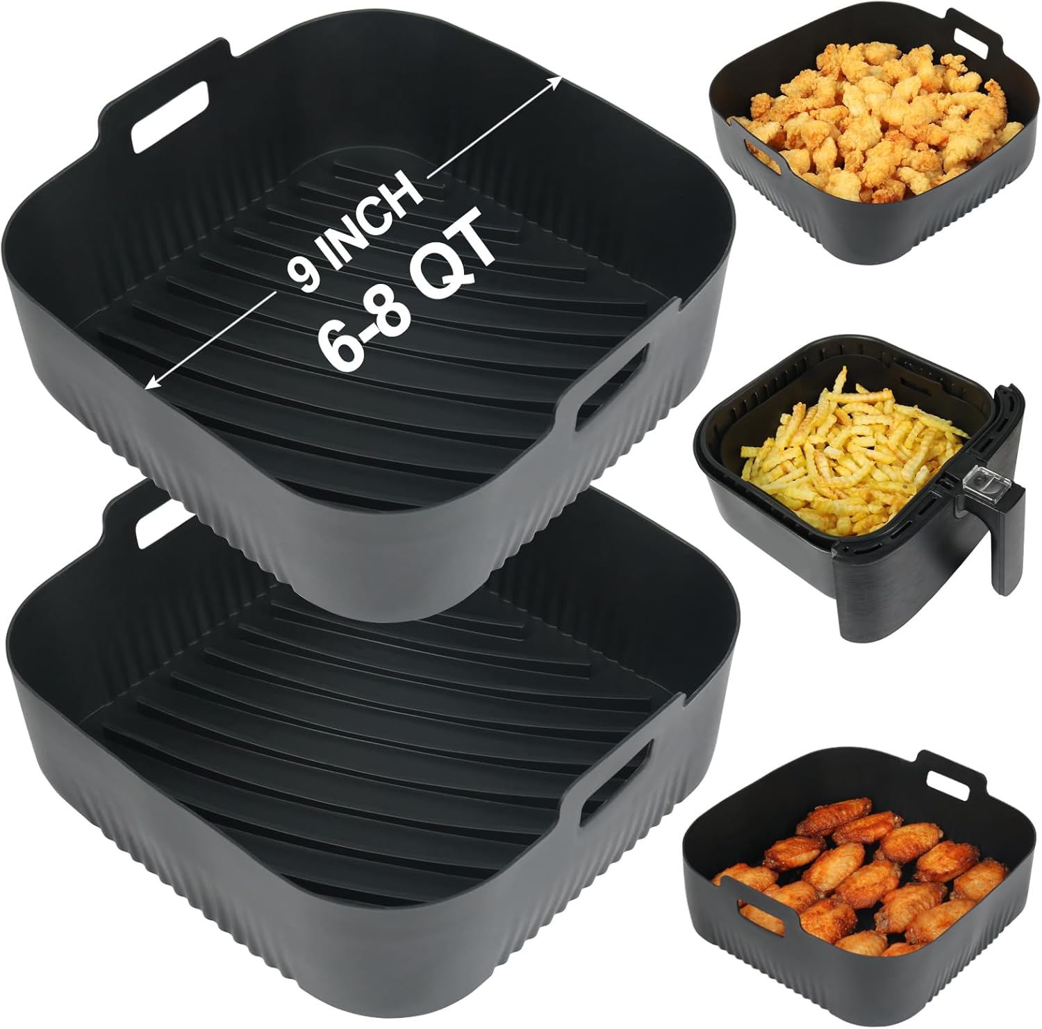 Reusable Silicone Air Fryer Liners - Set of 2