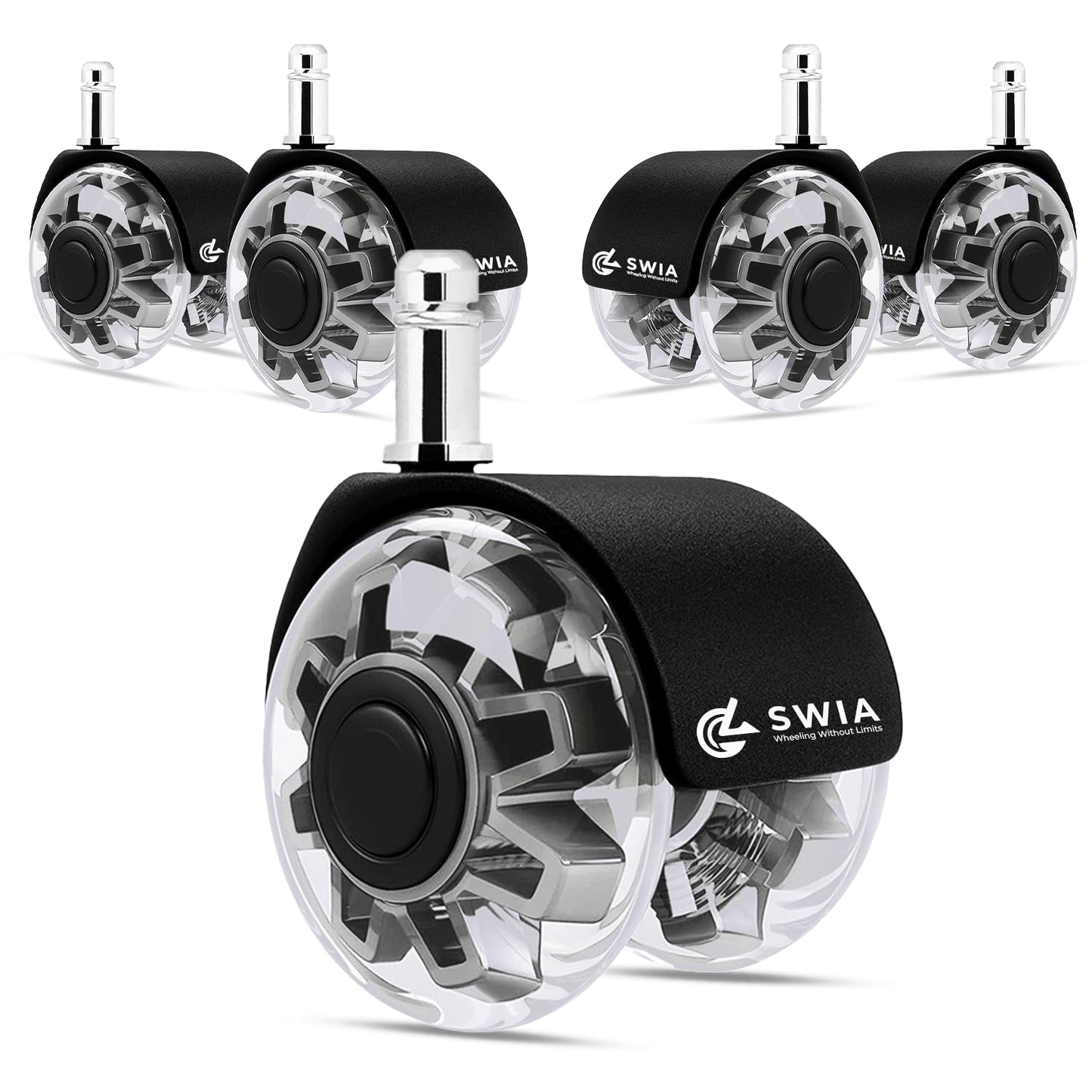 Silent & Smooth: Heavy-Duty 2 Chair Wheels Set - Safe & Durable