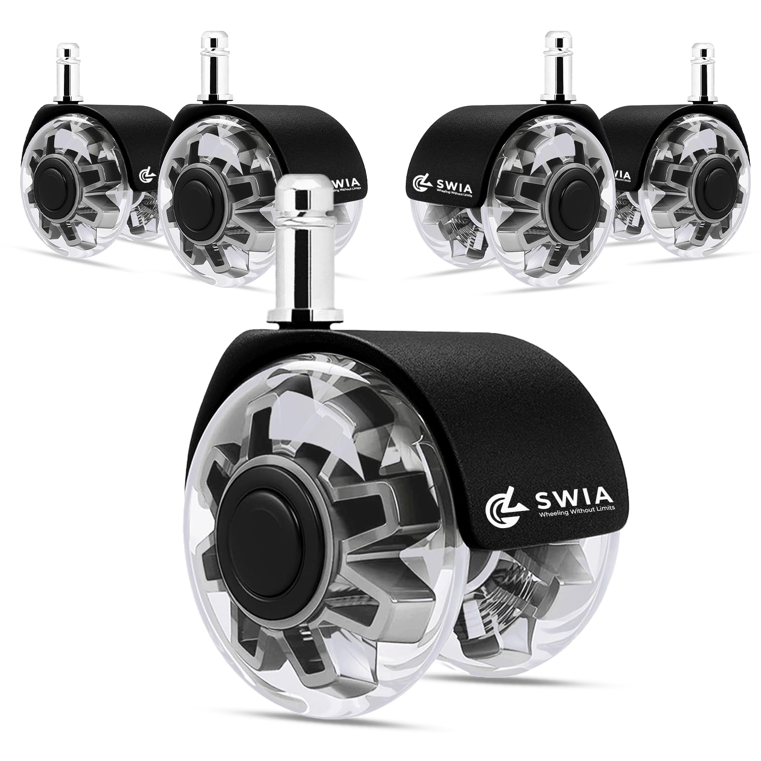 Silent & Smooth: Heavy-Duty 2 Chair Wheels Set - Safe & Durable