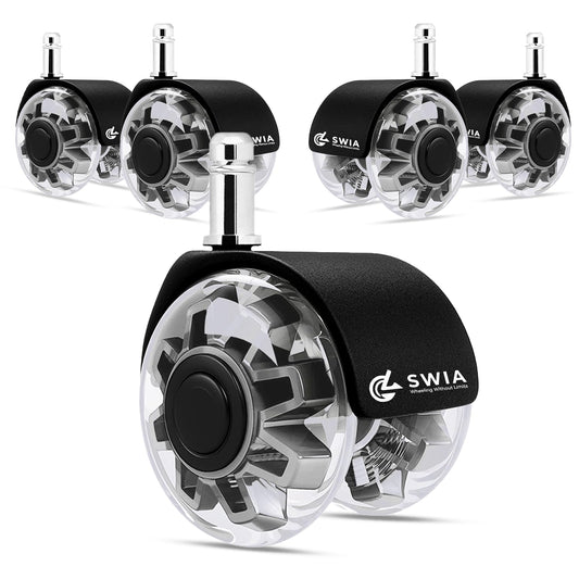 Silent & Smooth: Heavy-Duty 2 Chair Wheels Set - Safe & Durable