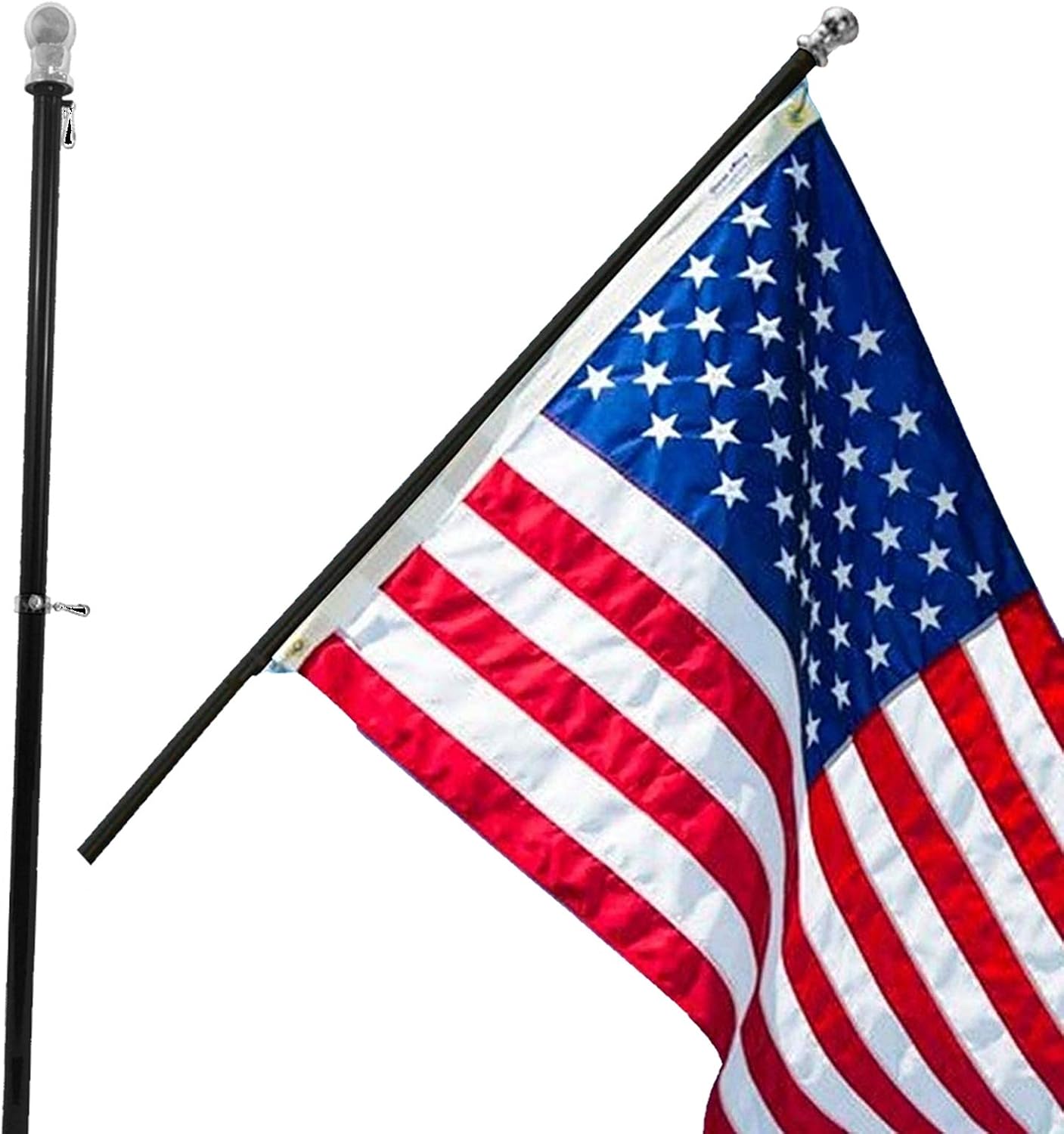 Grace Alley 6 Ft Flag Pole - Tangle Free Spinning Design