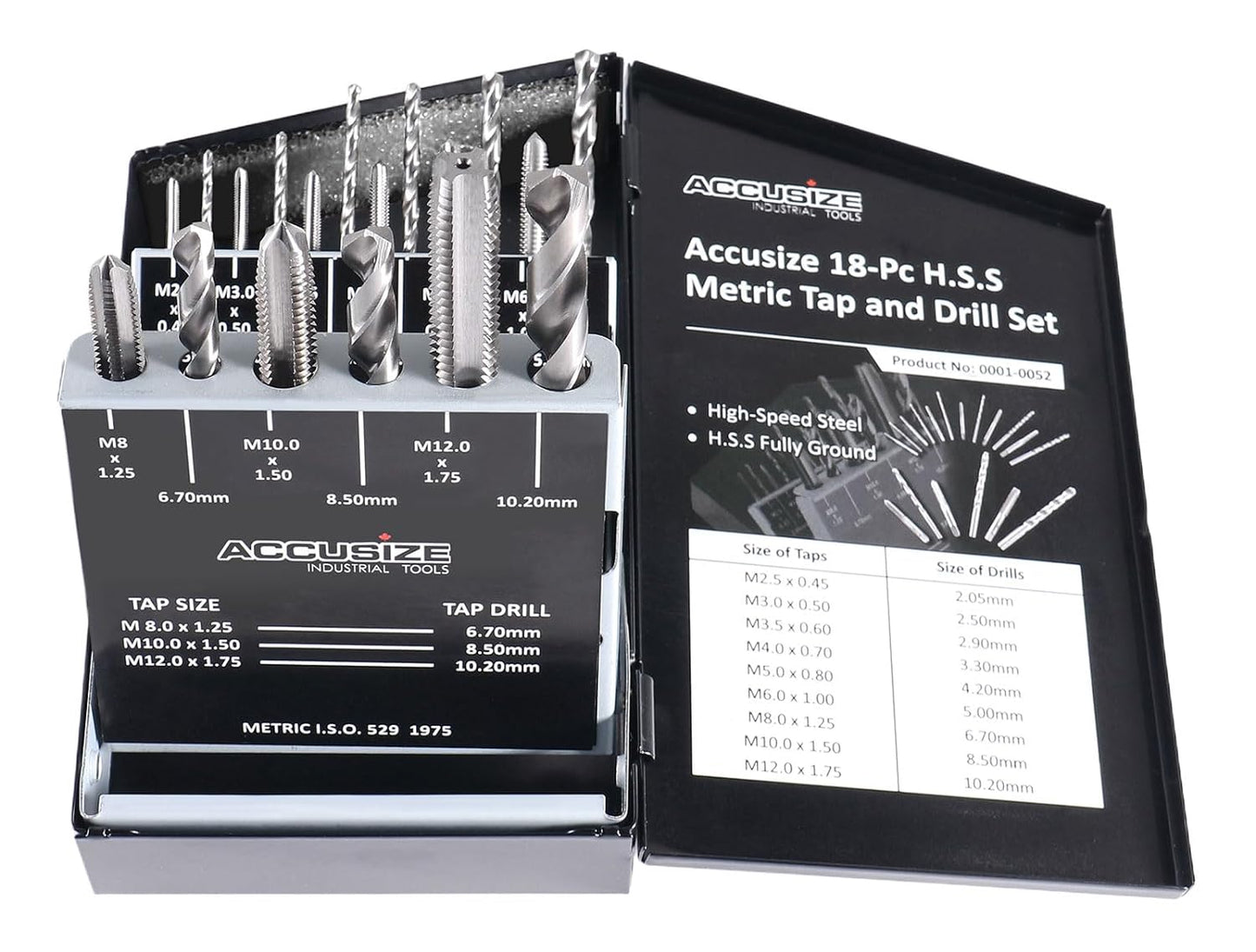 Metric 18 Pc H.S.S. Tap and Drill Set for Precision Work