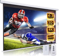 Projector Screen Motorized 120 in 4:3 Electric Screen - Quiet Remote