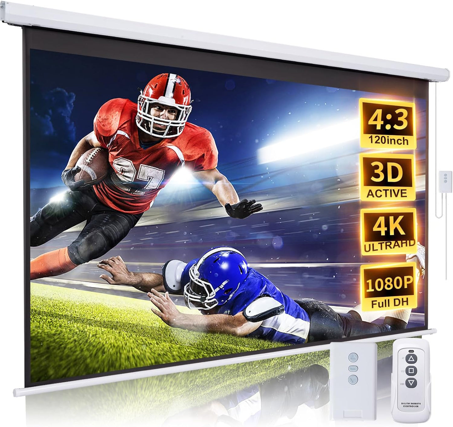 Motorized 120 Inch Projector Screen for Indoor and Outdoor Use
