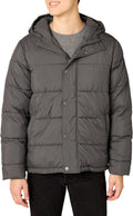 Men's Heavyweight Hooded Puffer Coat - Warm, Water-Resistant Outerwear