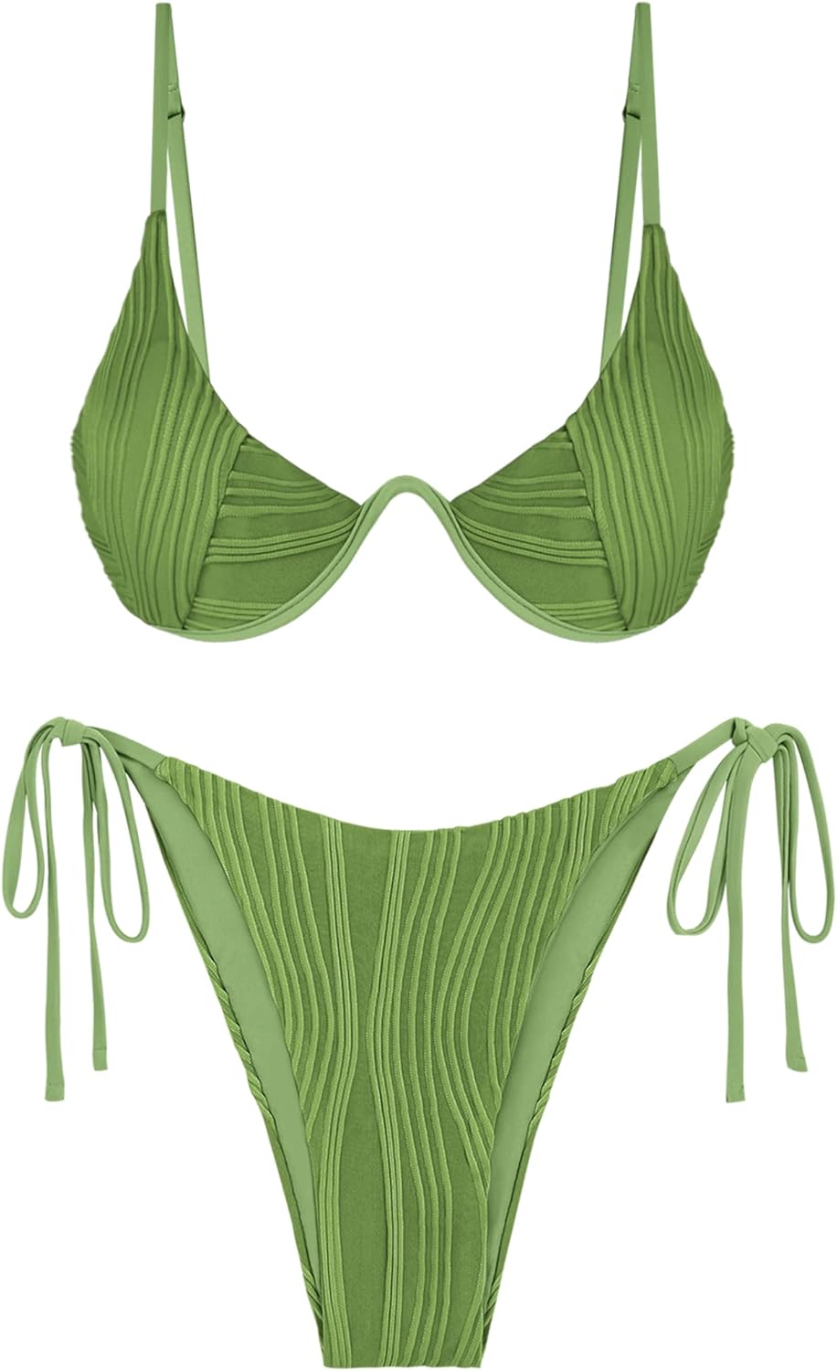 Ribbed Two Piece Swimsuits for Women - Stylish Bikini Set