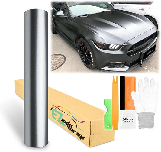 60inx420in Charcoal Gray Matte Metallic Vinyl Wrap for Cars
