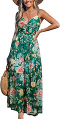 Floral Print Twisted V Neck Maxi Dress for Summer Fun