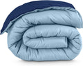 Queen Comforter Dark Blue/Light Blue - Ultra-Soft Reversible Comforter