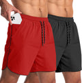 Mens 5 in Workout Athletic Shorts 2 Pack - Quick Dry with Pockets inch
