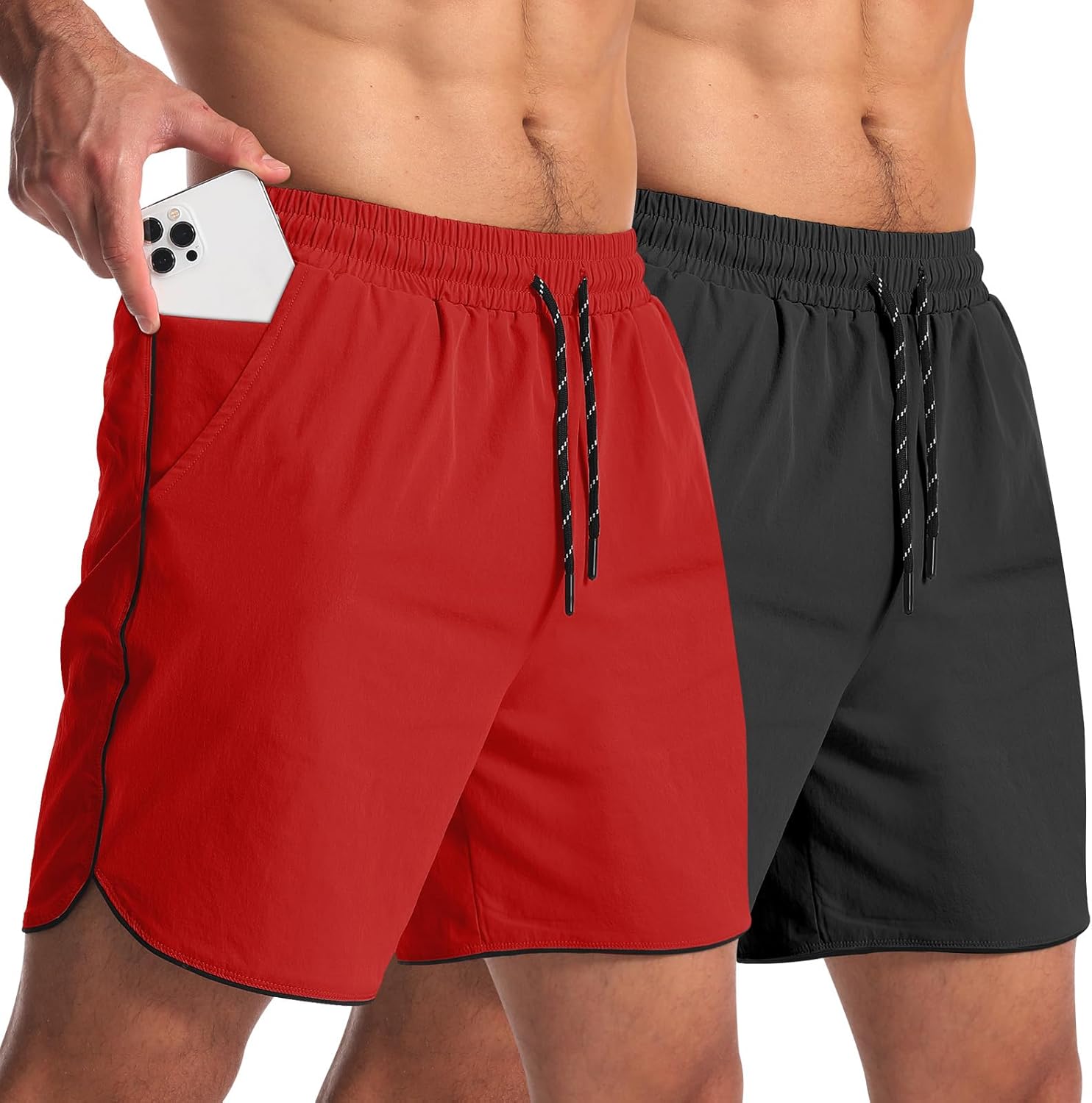 2 Pack Mens 5 Inch Workout Athletic Shorts for All Activities