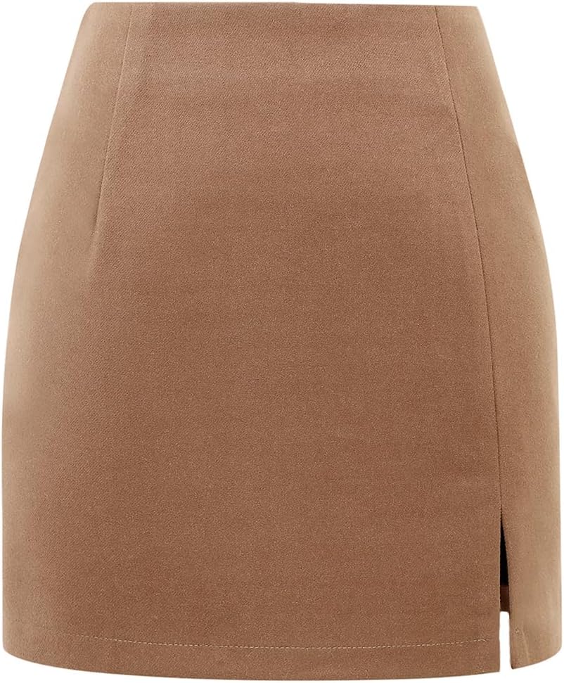 Plaid Mini Skirts for Women High Waisted Wool Bodycon Style