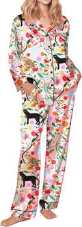 Silk Satin Pajamas Women's Long Sleeve 2-Piece Set - Soft