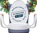 Raised Toilet Seat with Handles for Elongated Toilets - Adds 3 in