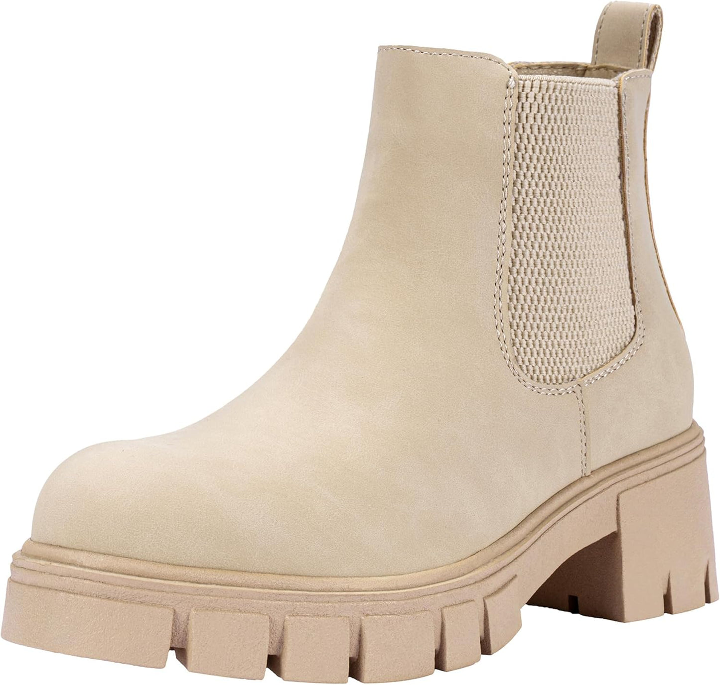 Vepose Women's 936 Chelsea Ankle Boots with Platform Lug Sole