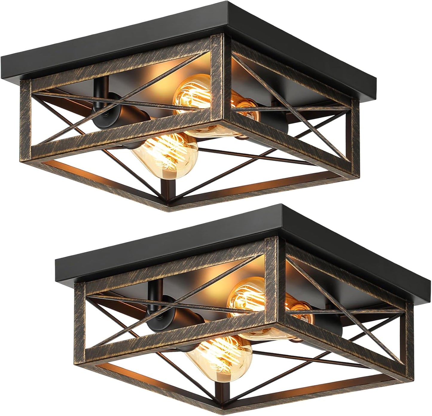 Industrial Flush Mount Ceiling Lights for Farmhouse Style Spaces