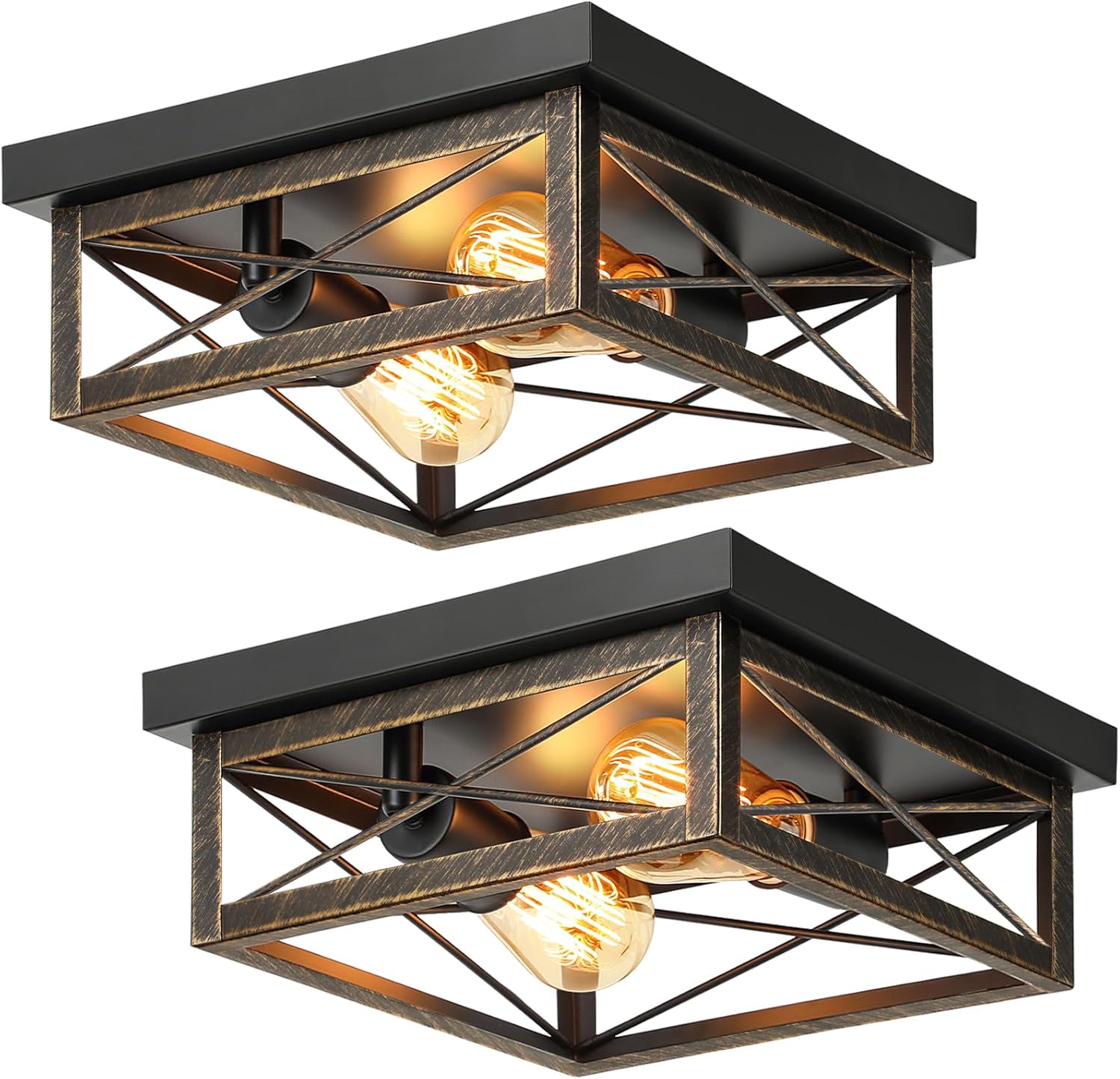 Industrial Flush Mount Ceiling Lights for Farmhouse Style Spaces